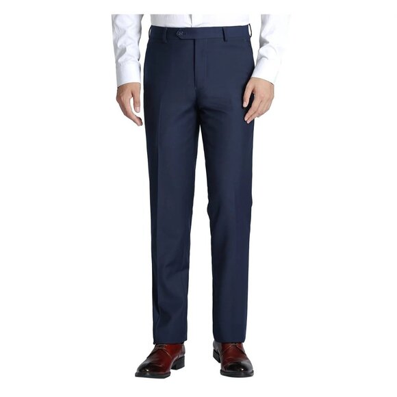 Renoir Navy Slim Fit Flat Front Suit Separate Pants Size Slim 38/32